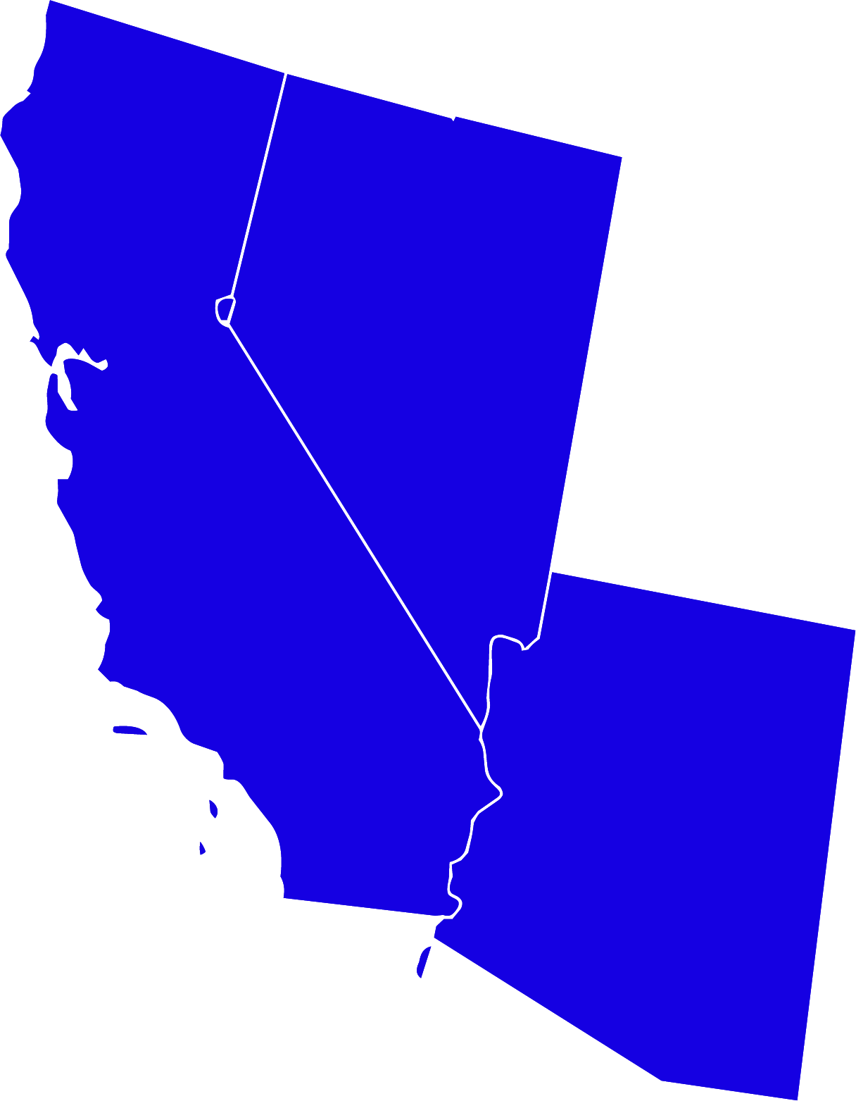 California, Nevada, and Arizona service area